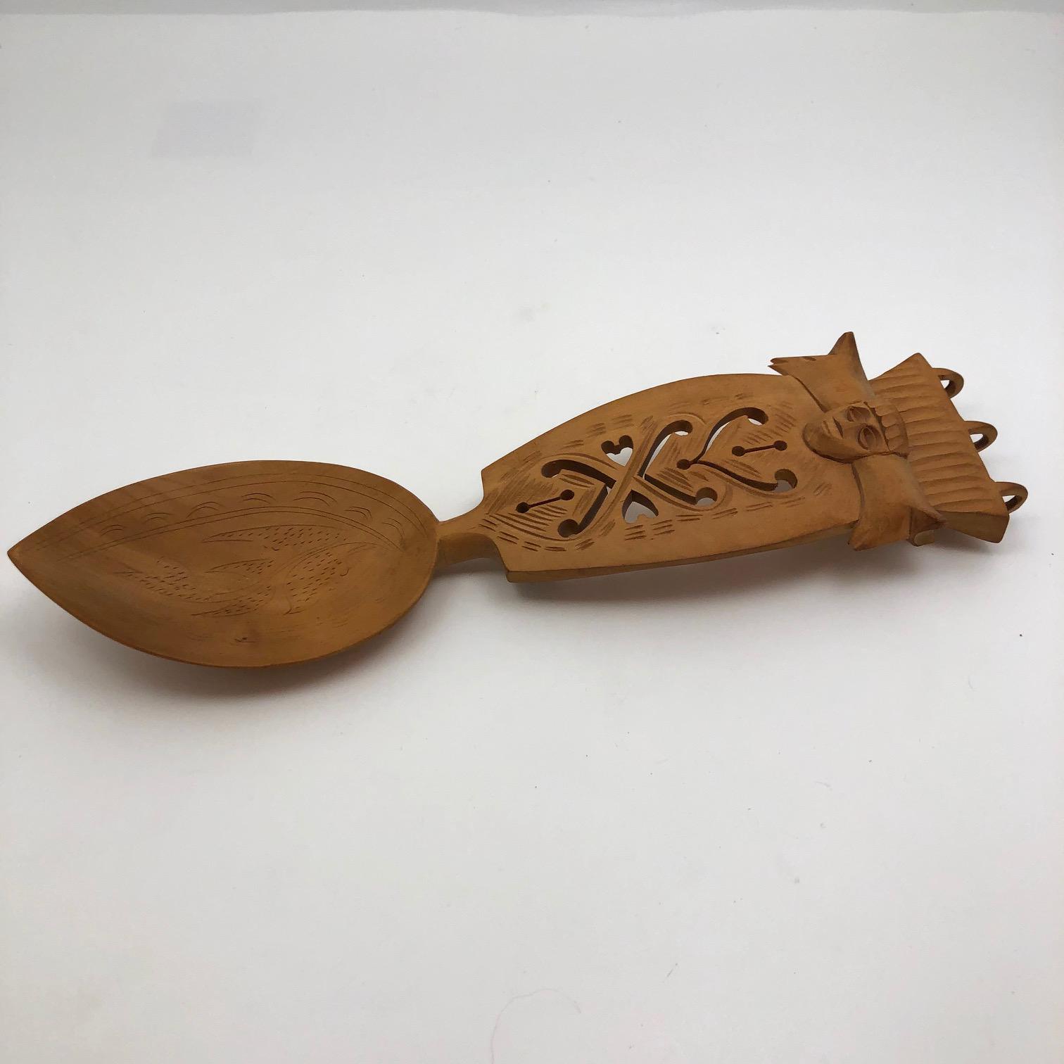 Vintage Hand Carved Wooden Spoon